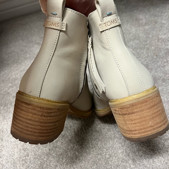 Toms Marina Beige Leather Heeled Boot - Picture 7 of 8